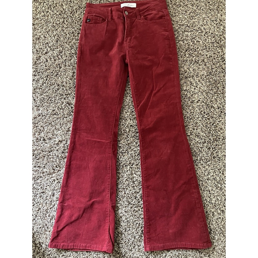KanCan Red Skinny Flare Corduroy Pants Size 5/26